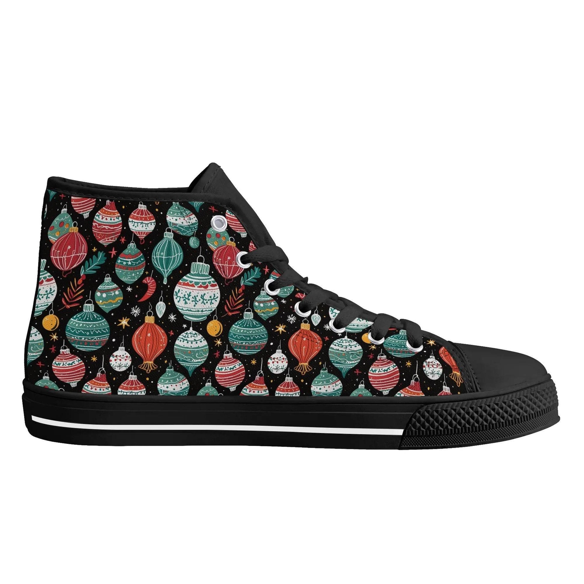 Women's Rubber High Top Big Ornament Canvas Shoes - DeRose Seasonal