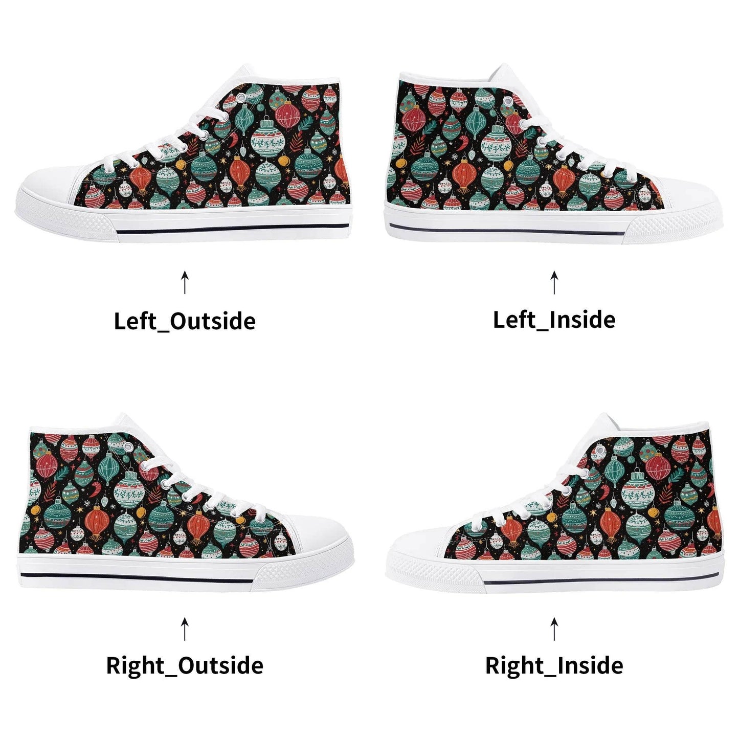 Women's Rubber High Top Big Ornament Canvas Shoes - DeRose Seasonal