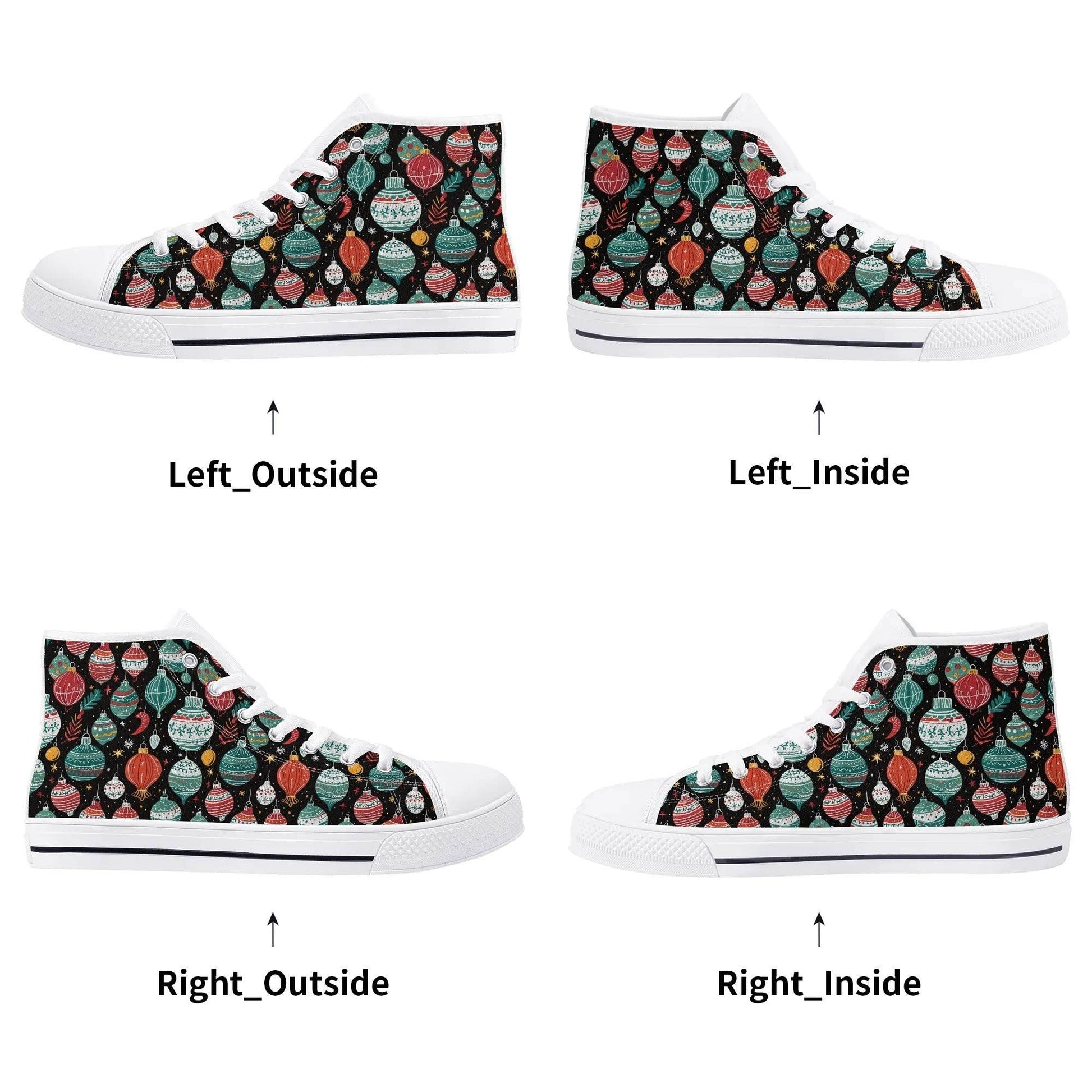 Women's Rubber High Top Big Ornament Canvas Shoes - DeRose Seasonal