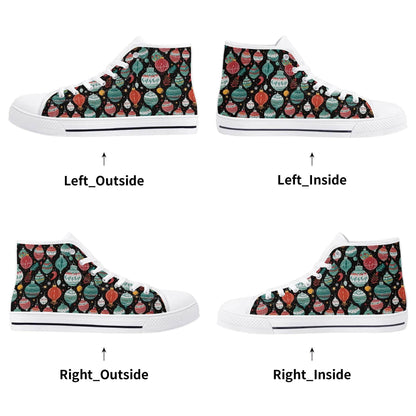 Women's Rubber High Top Big Ornament Canvas Shoes - DeRose Seasonal