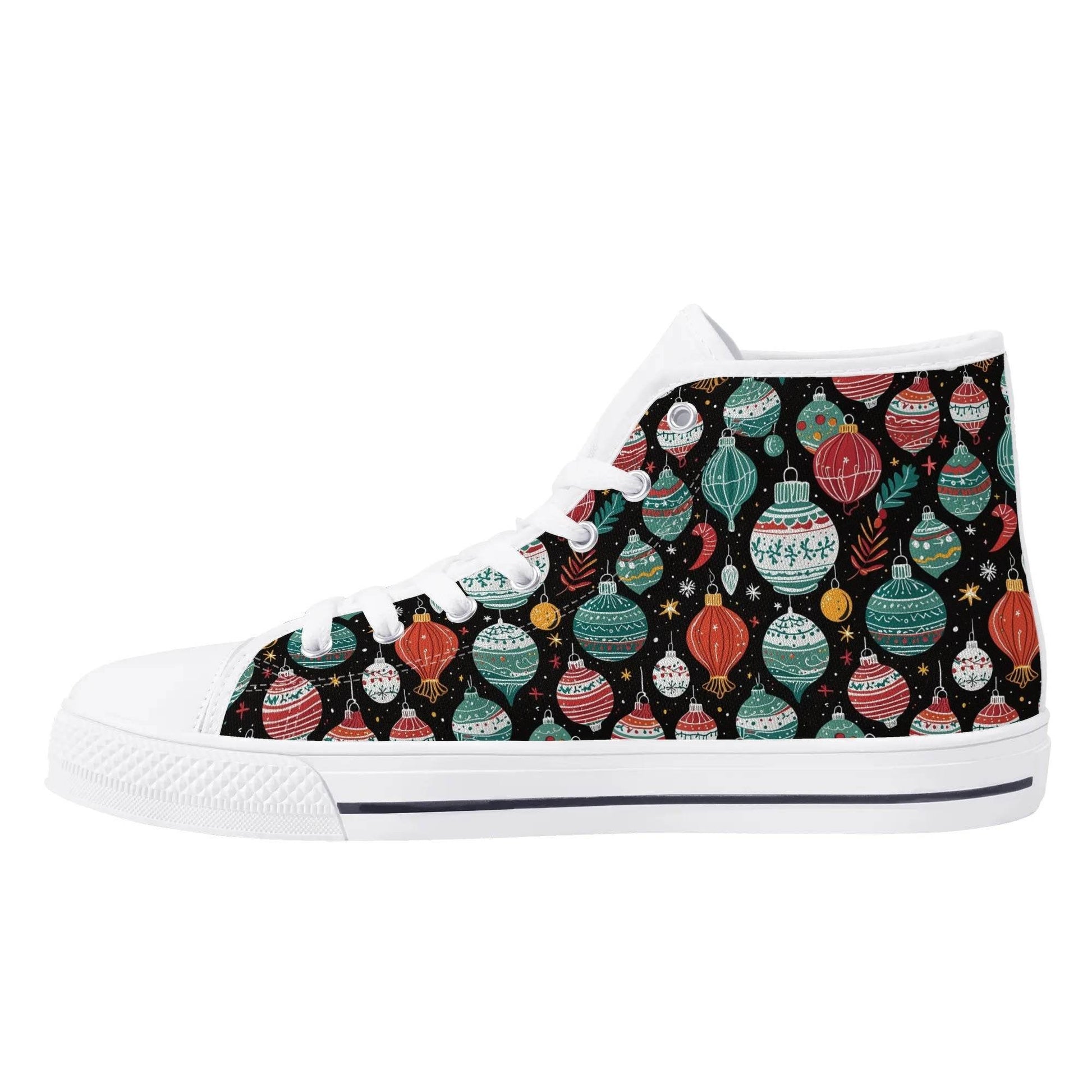 Women's Rubber High Top Big Ornament Canvas Shoes - DeRose Seasonal
