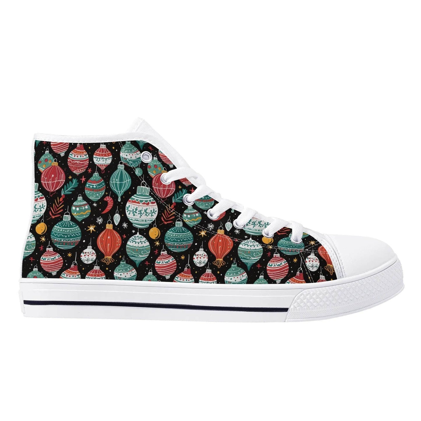 Women's Rubber High Top Big Ornament Canvas Shoes - DeRose Seasonal