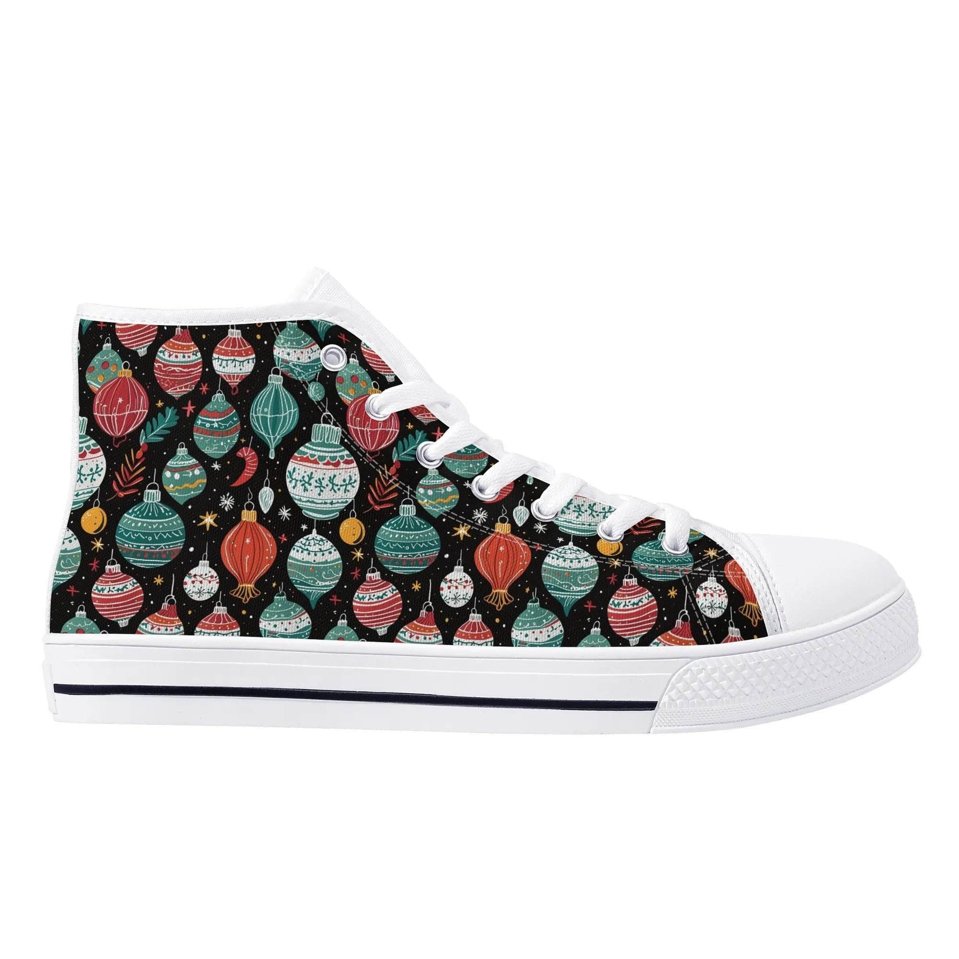 Women's Rubber High Top Big Ornament Canvas Shoes - DeRose Seasonal