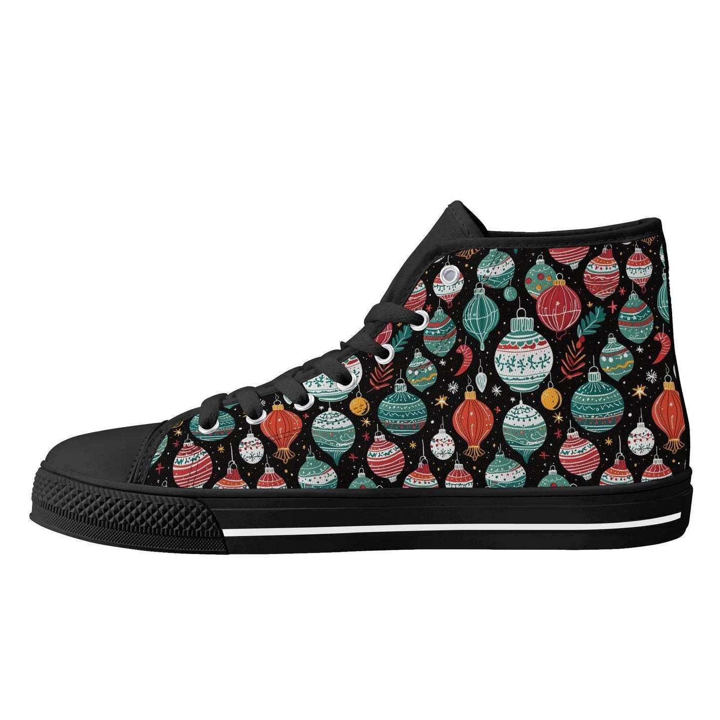 Women's Rubber High Top Big Ornament Canvas Shoes - DeRose Seasonal