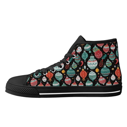 Women's Rubber High Top Big Ornament Canvas Shoes - DeRose Seasonal