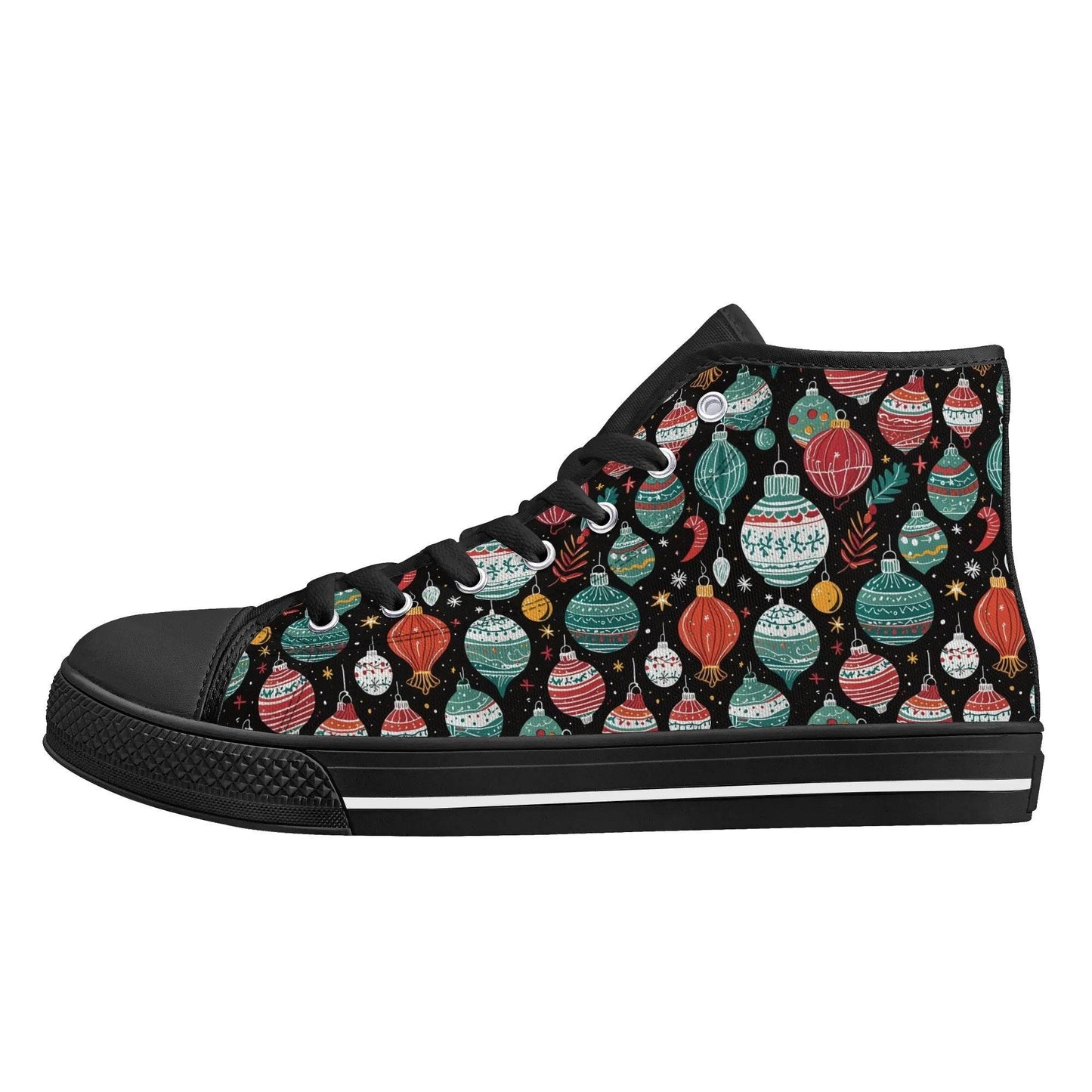 Women's Rubber High Top Big Ornament Canvas Shoes - DeRose Seasonal