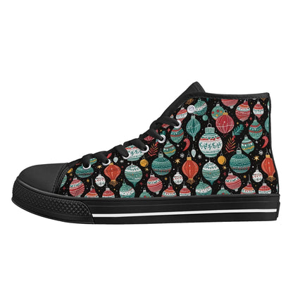 Women's Rubber High Top Big Ornament Canvas Shoes - DeRose Seasonal