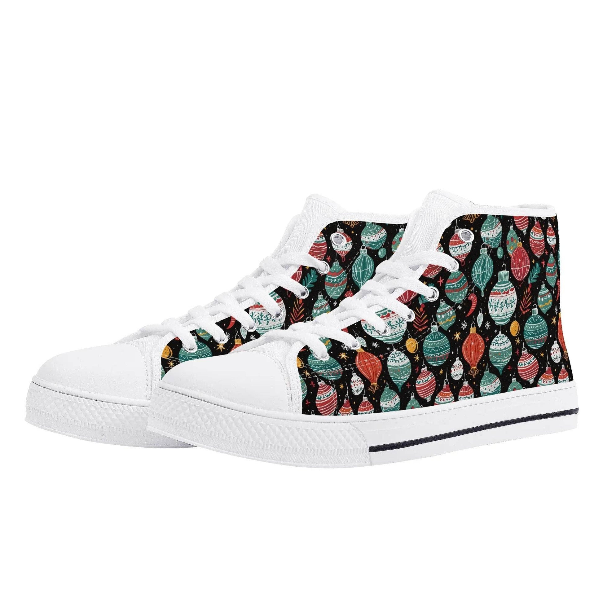 Women's Rubber High Top Big Ornament Canvas Shoes - DeRose Seasonal