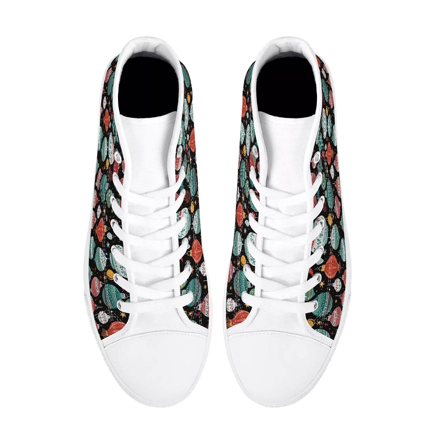 Women's Rubber High Top Big Ornament Canvas Shoes - DeRose Seasonal