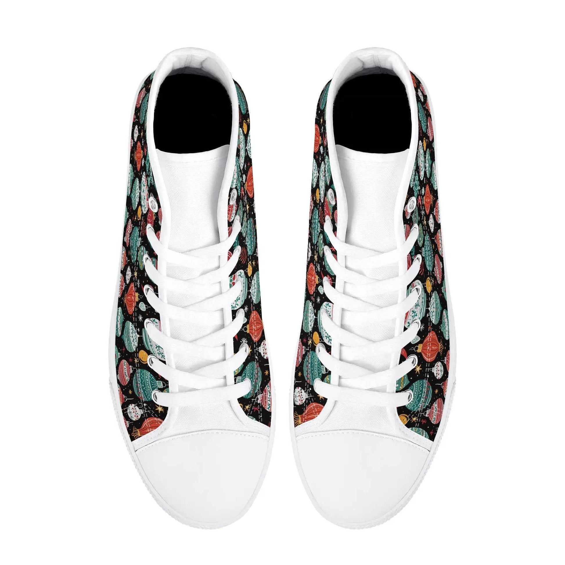 Women's Rubber High Top Big Ornament Canvas Shoes - DeRose Seasonal
