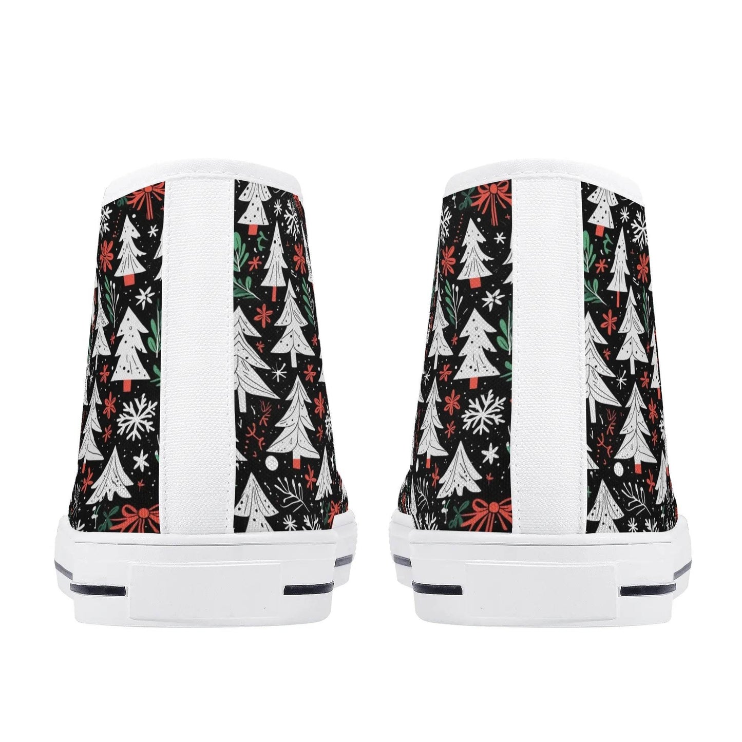 Women's Rubber High Top Christmas Trees Canvas Shoes - DeRose Seasonal