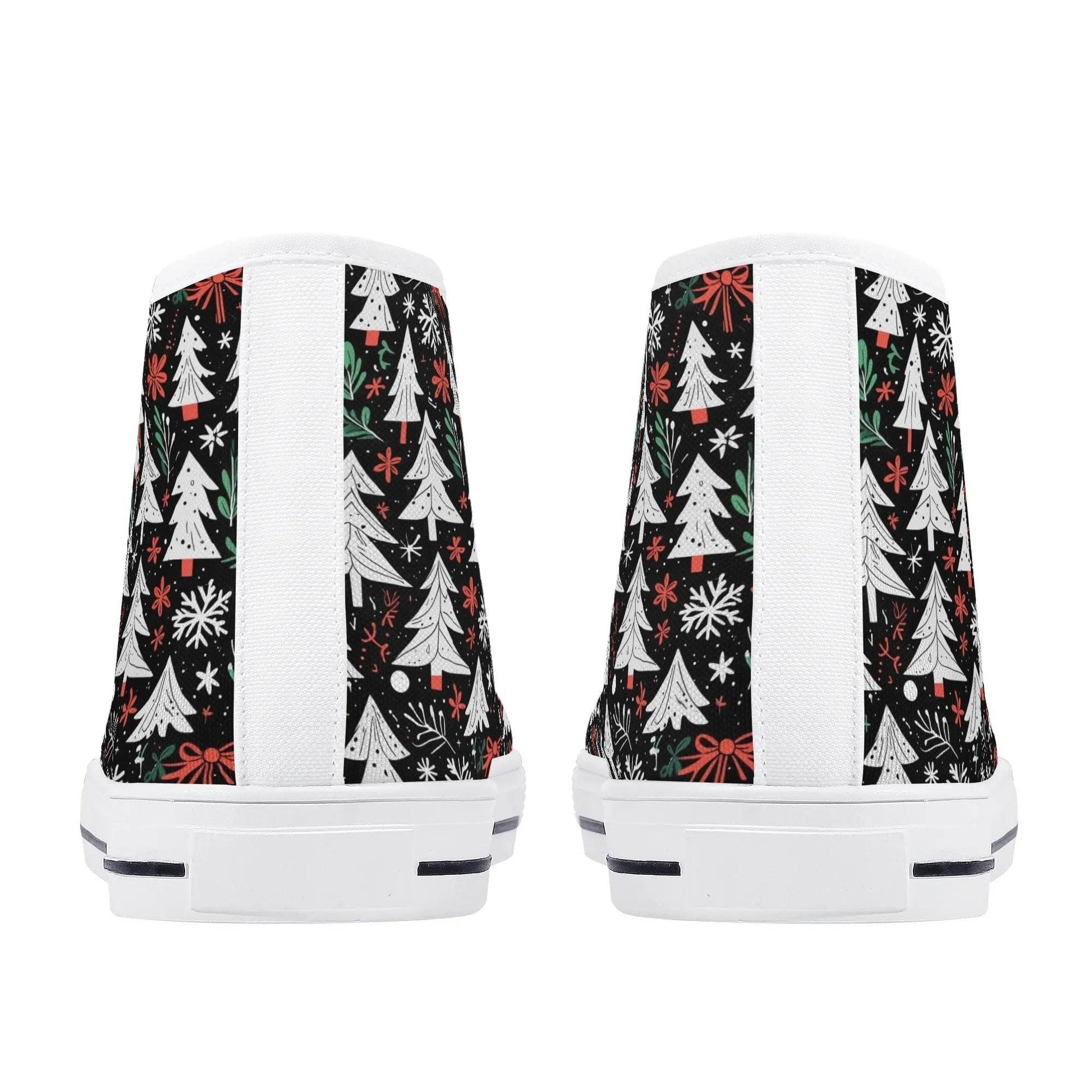 Women's Rubber High Top Christmas Trees Canvas Shoes - DeRose Seasonal