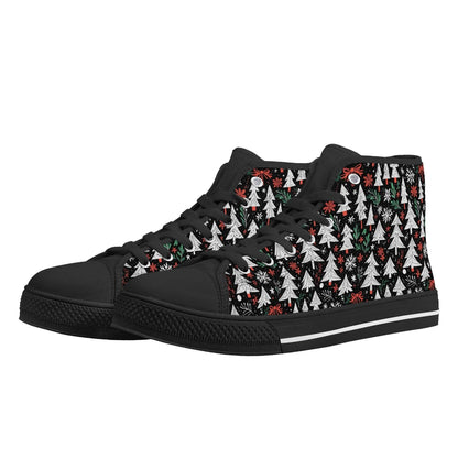 Women's Rubber High Top Christmas Trees Canvas Shoes - DeRose Seasonal