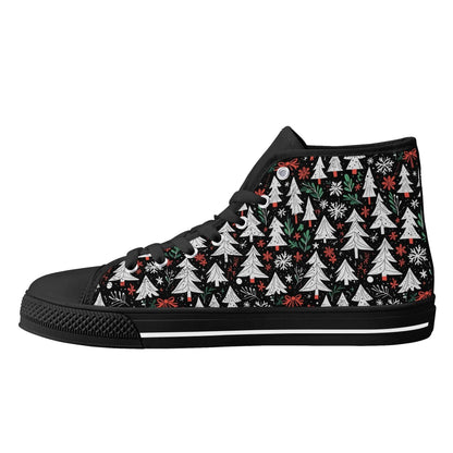 Women's Rubber High Top Christmas Trees Canvas Shoes - DeRose Seasonal