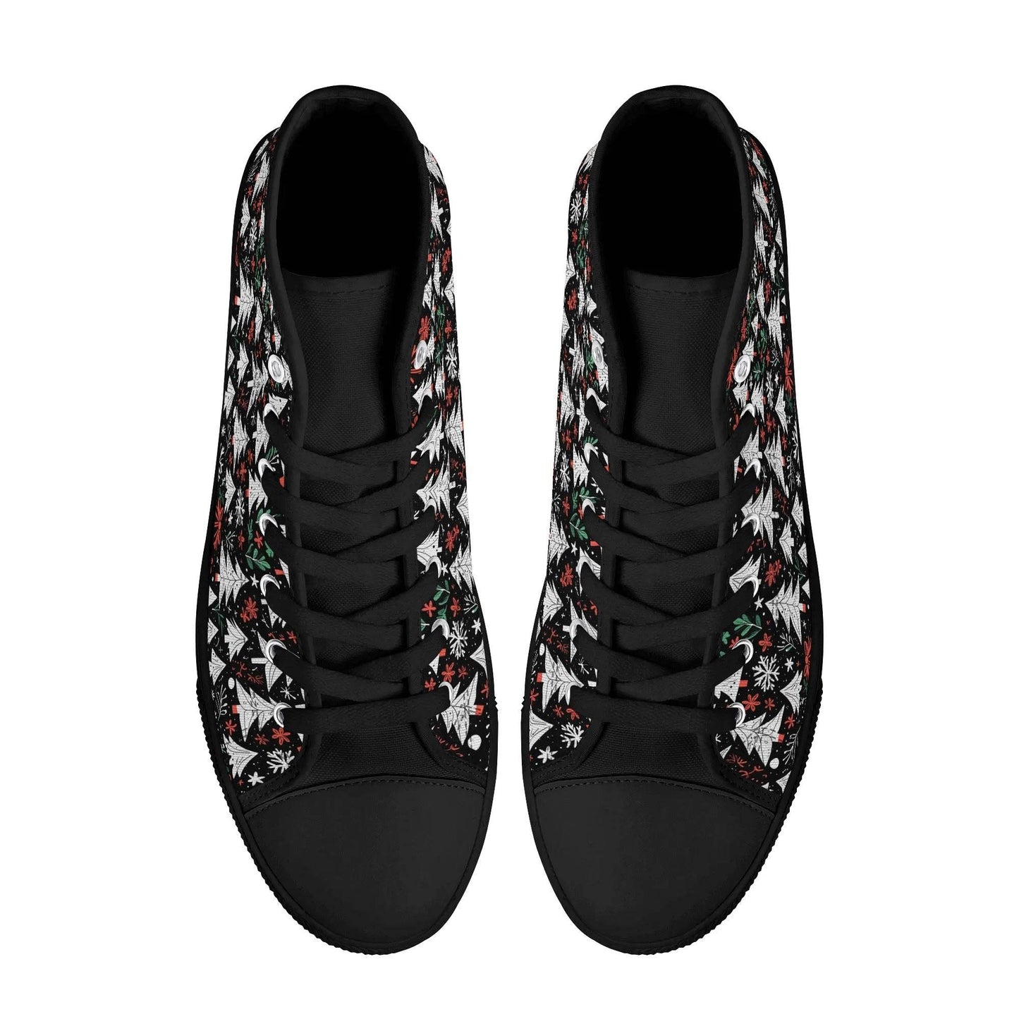 Women's Rubber High Top Christmas Trees Canvas Shoes - DeRose Seasonal