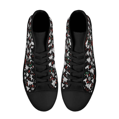 Women's Rubber High Top Christmas Trees Canvas Shoes - DeRose Seasonal