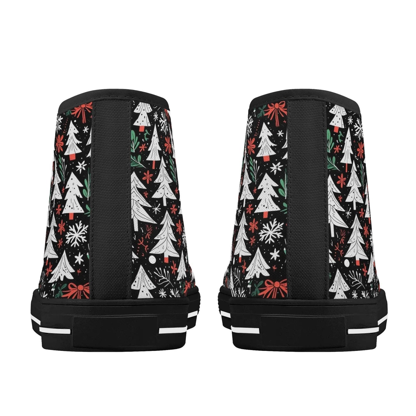 Women's Rubber High Top Christmas Trees Canvas Shoes - DeRose Seasonal