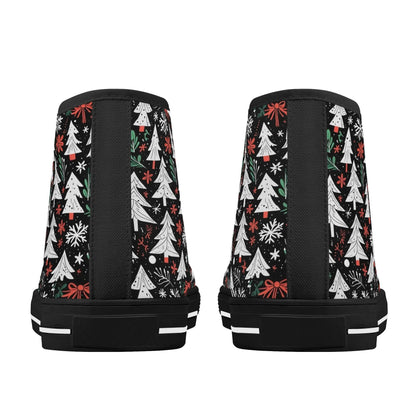 Women's Rubber High Top Christmas Trees Canvas Shoes - DeRose Seasonal