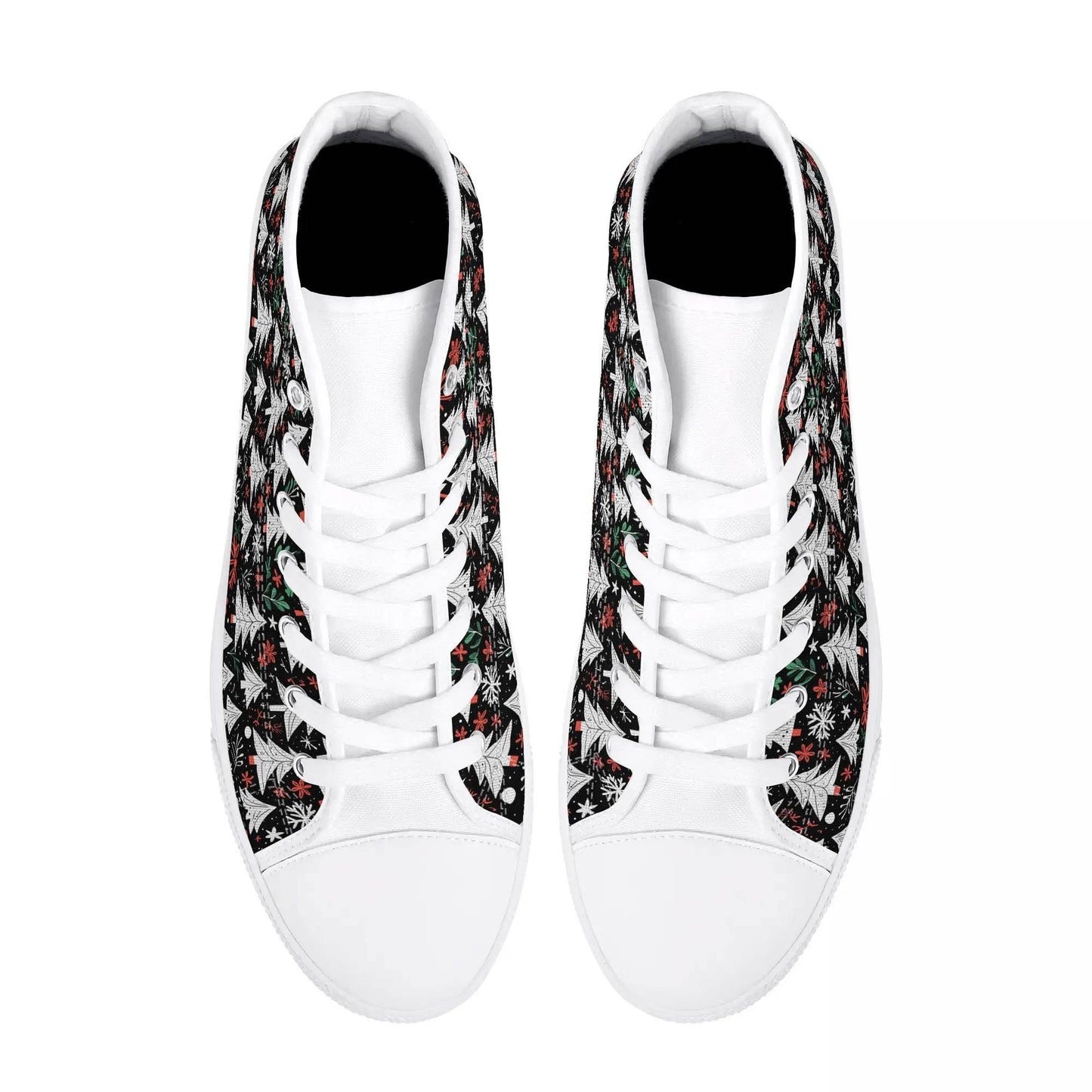 Women's Rubber High Top Christmas Trees Canvas Shoes - DeRose Seasonal