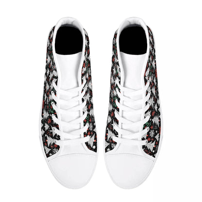Women's Rubber High Top Christmas Trees Canvas Shoes - DeRose Seasonal