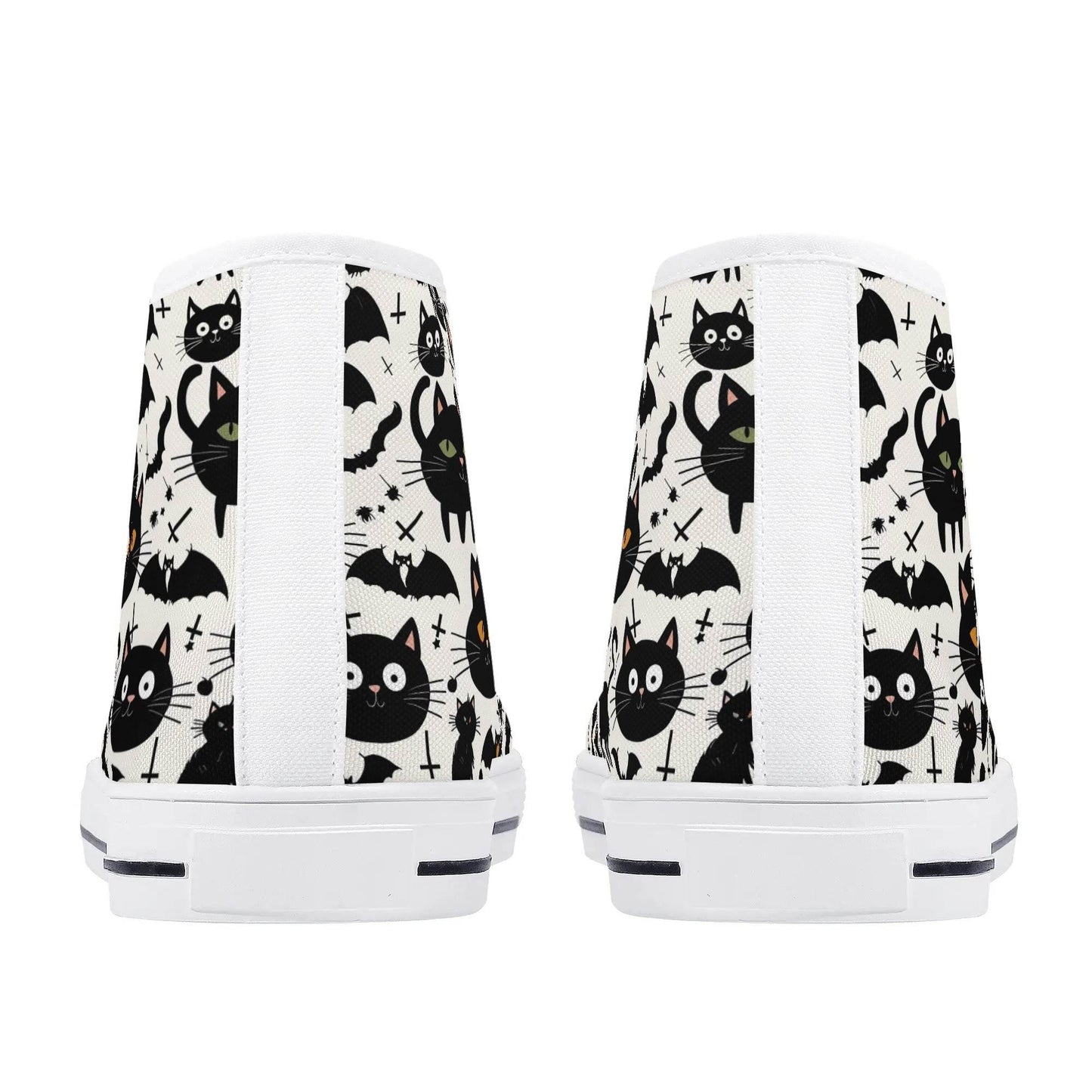 Women's Rubber High Top Crazy Cat Lady Canvas Shoes - DeRose Seasonal