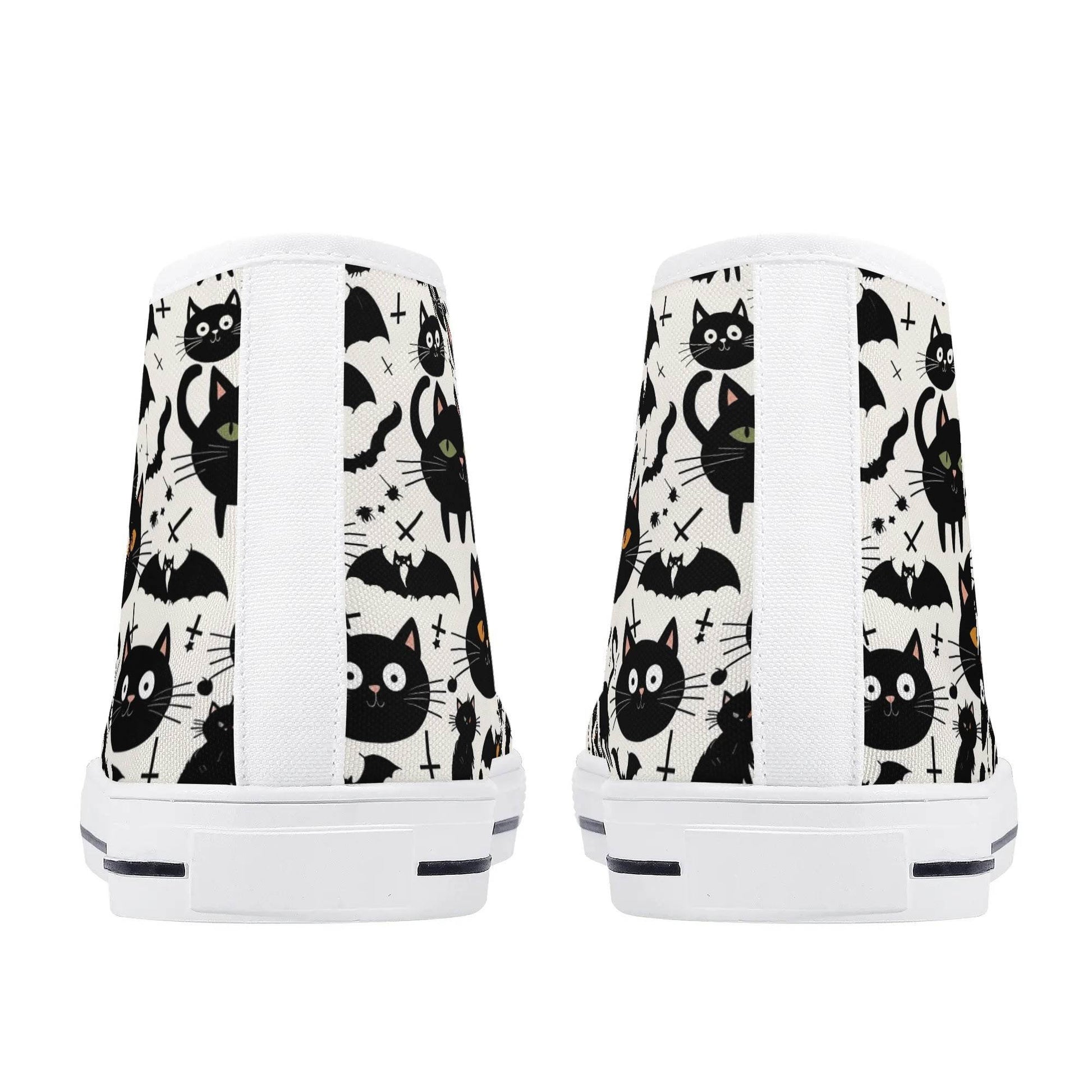 Women's Rubber High Top Crazy Cat Lady Canvas Shoes - DeRose Seasonal