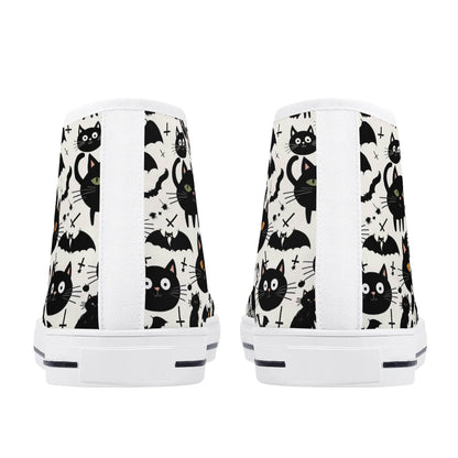Women's Rubber High Top Crazy Cat Lady Canvas Shoes - DeRose Seasonal
