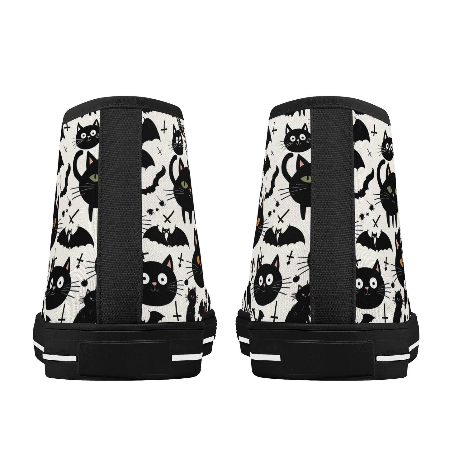 Women's Rubber High Top Crazy Cat Lady Canvas Shoes - DeRose Seasonal