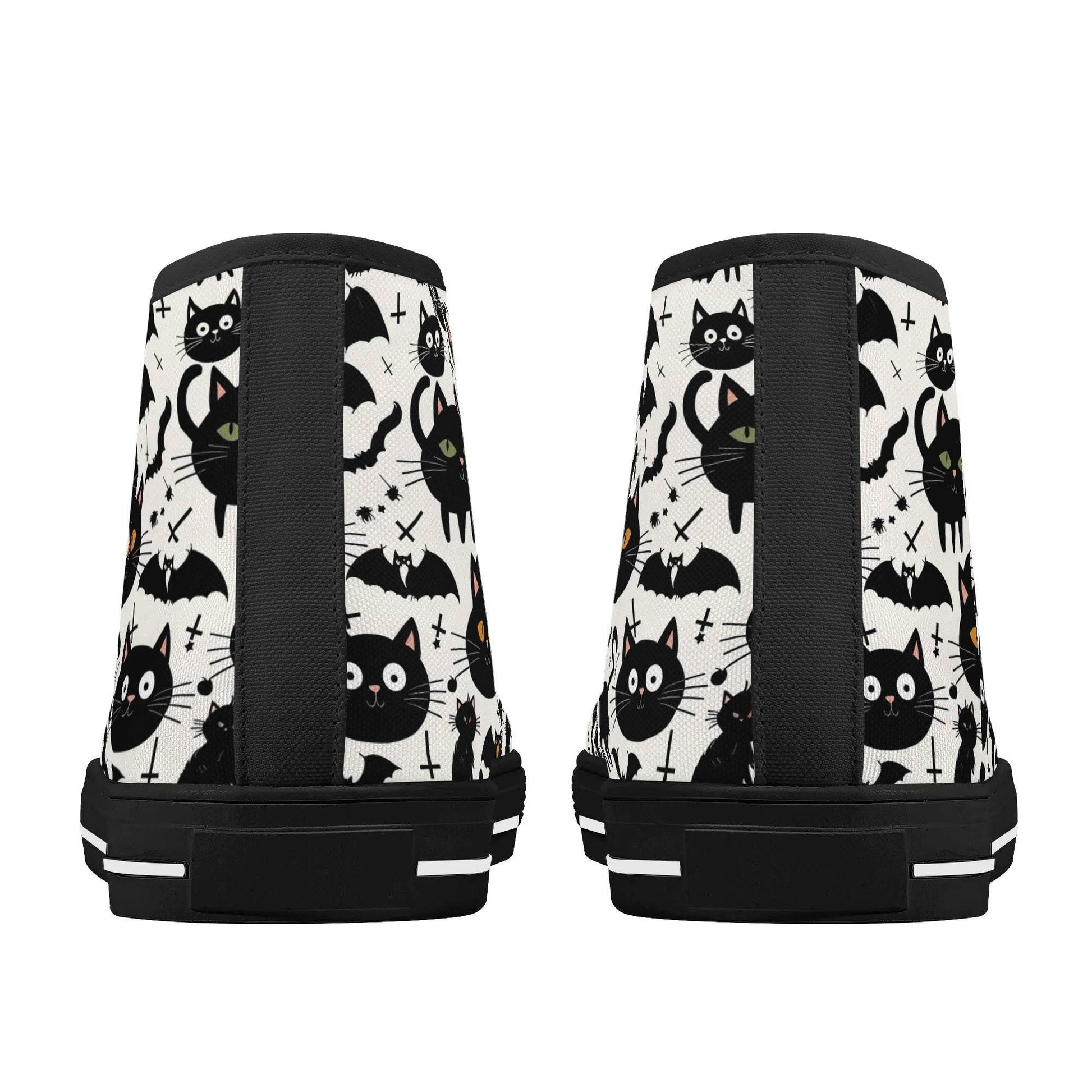 Women's Rubber High Top Crazy Cat Lady Canvas Shoes - DeRose Seasonal