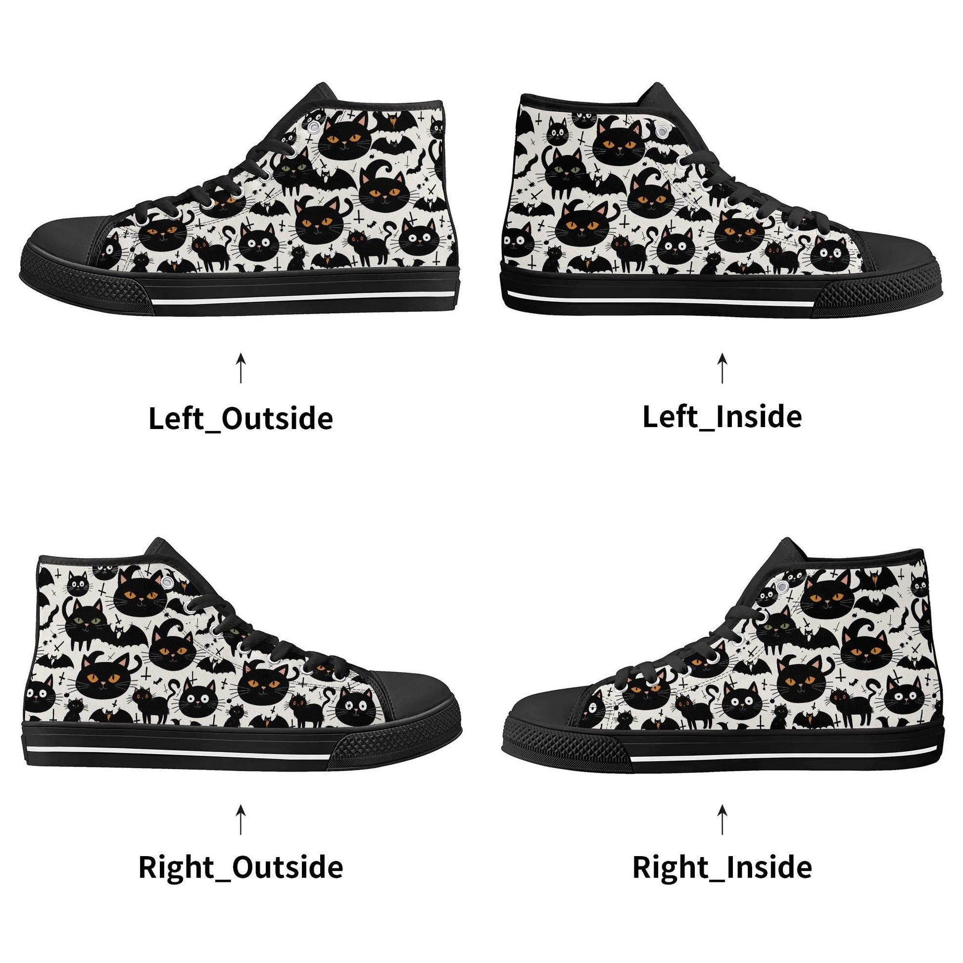 Women's Rubber High Top Crazy Cat Lady Canvas Shoes - DeRose Seasonal