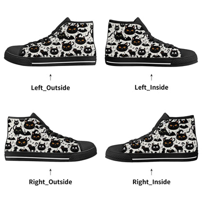 Women's Rubber High Top Crazy Cat Lady Canvas Shoes - DeRose Seasonal