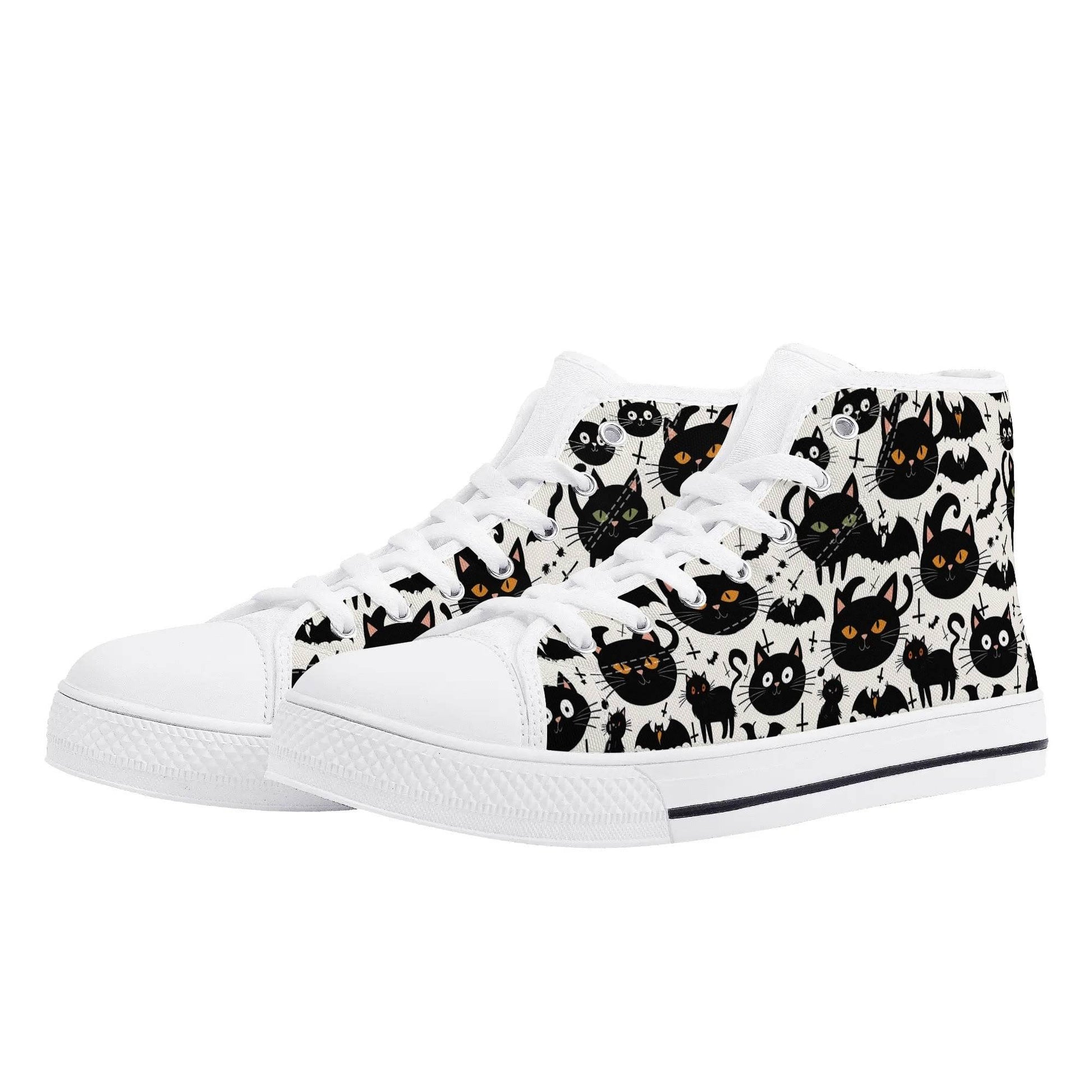 Women's Rubber High Top Crazy Cat Lady Canvas Shoes - DeRose Seasonal