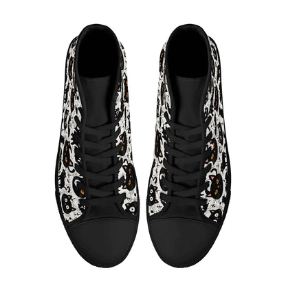 Women's Rubber High Top Crazy Cat Lady Canvas Shoes - DeRose Seasonal
