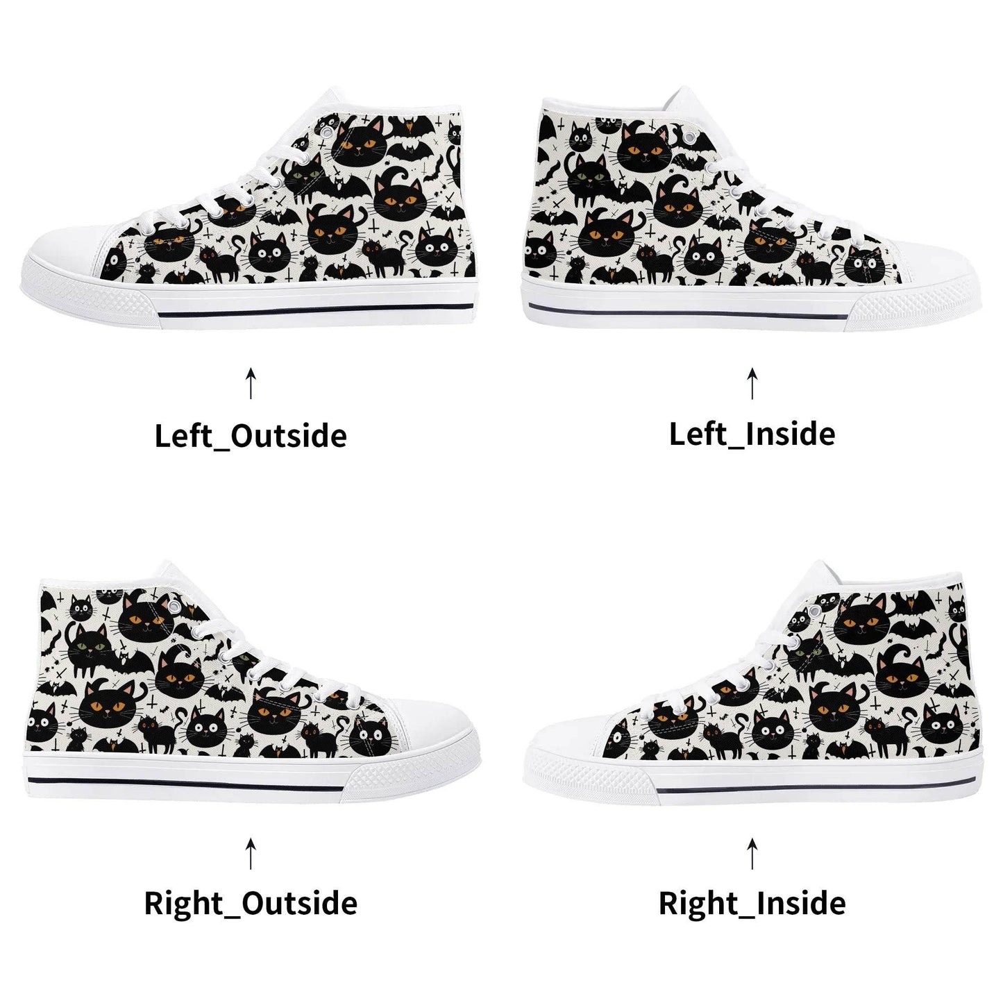 Women's Rubber High Top Crazy Cat Lady Canvas Shoes - DeRose Seasonal
