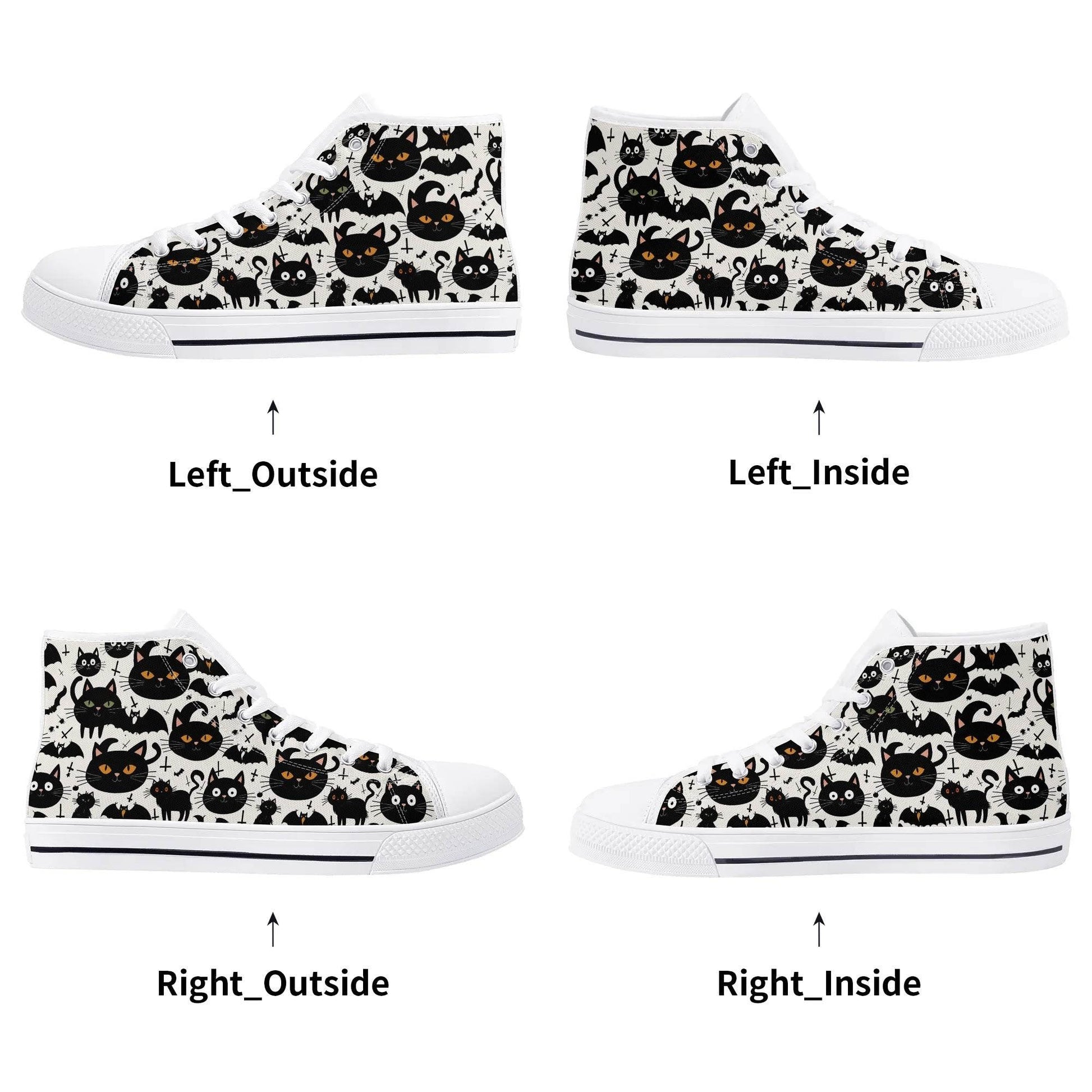 Women's Rubber High Top Crazy Cat Lady Canvas Shoes - DeRose Seasonal