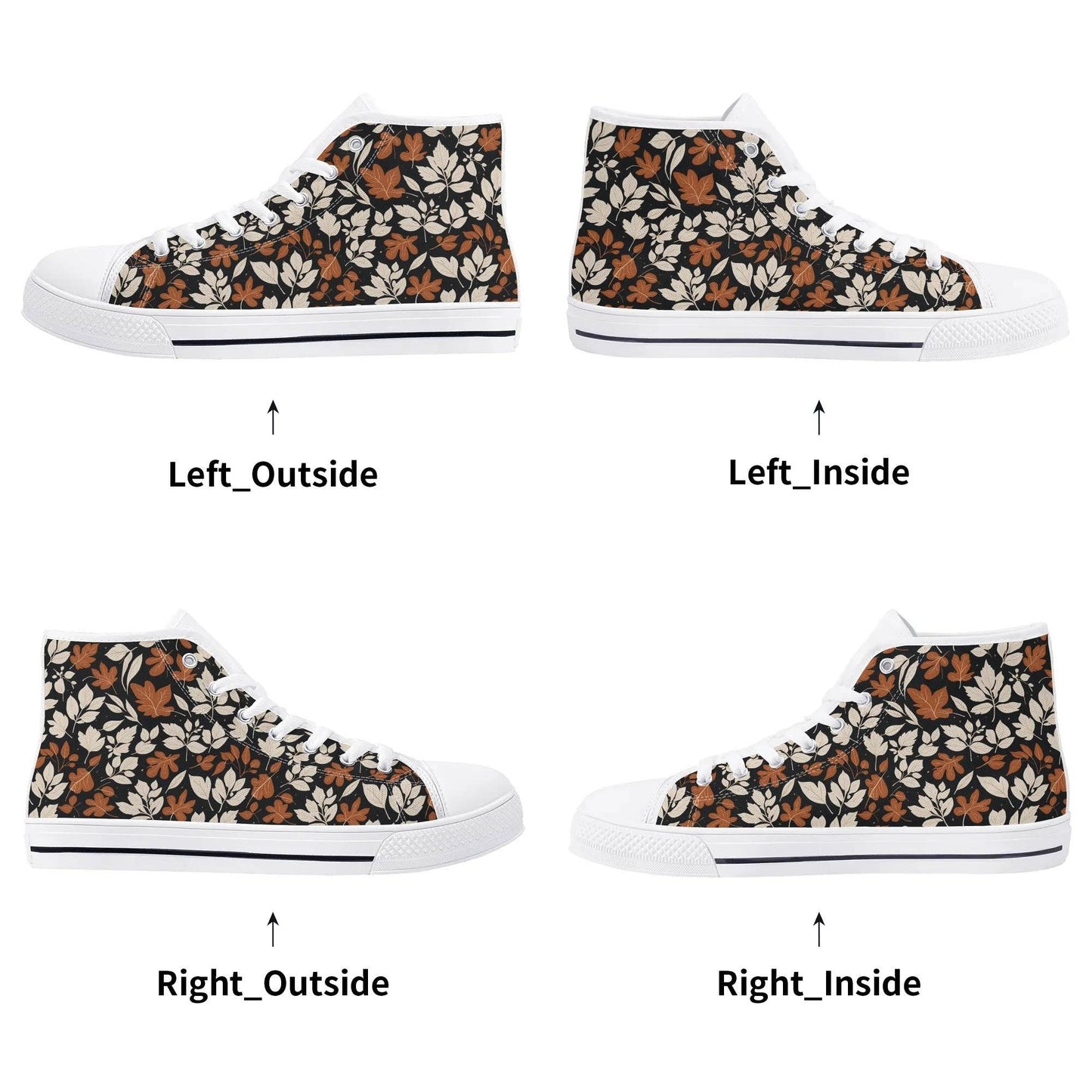 Women's Rubber High Top Dark Autumn Canvas Shoes - DeRose Seasonal
