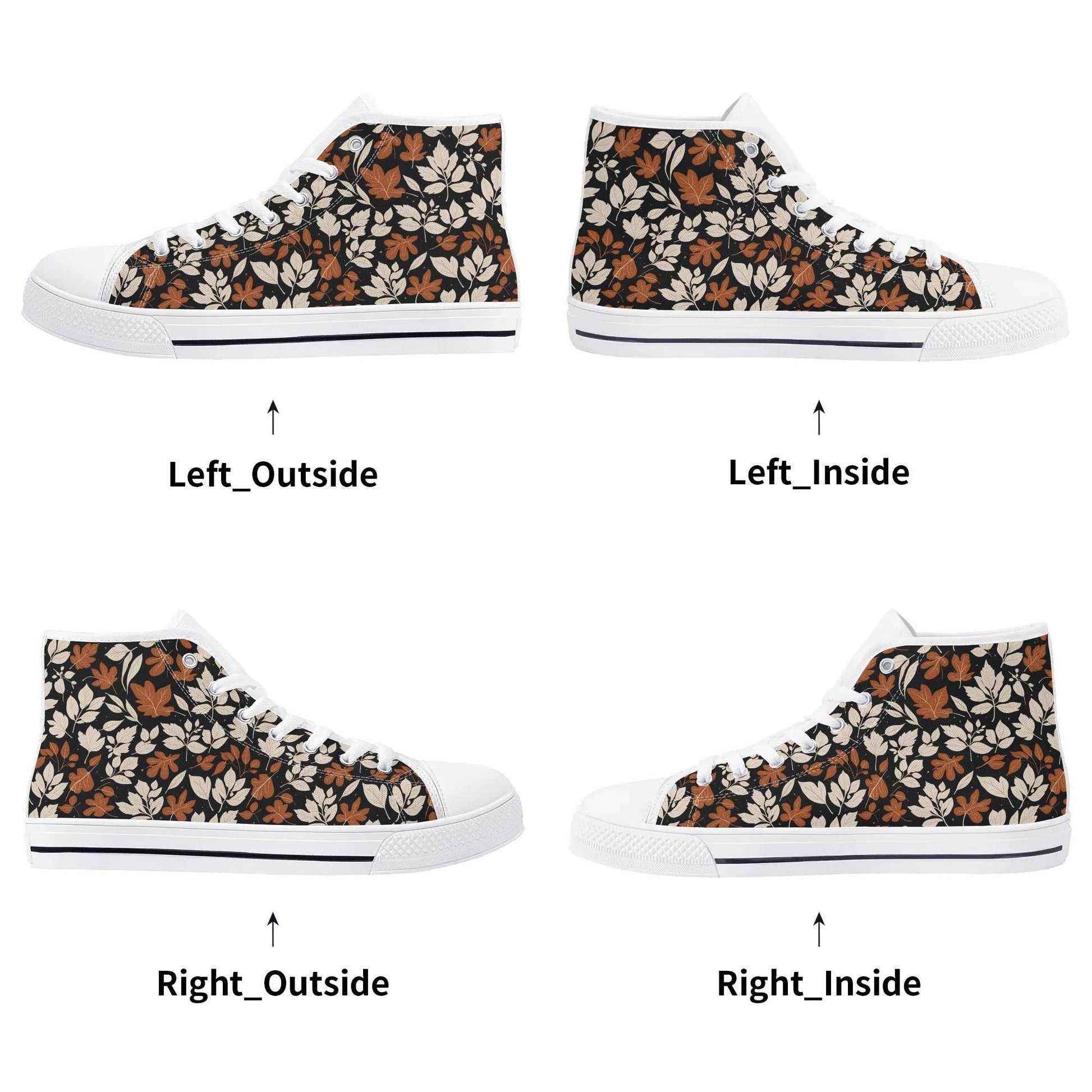 Women's Rubber High Top Dark Autumn Canvas Shoes - DeRose Seasonal
