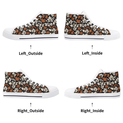 Women's Rubber High Top Dark Autumn Canvas Shoes - DeRose Seasonal