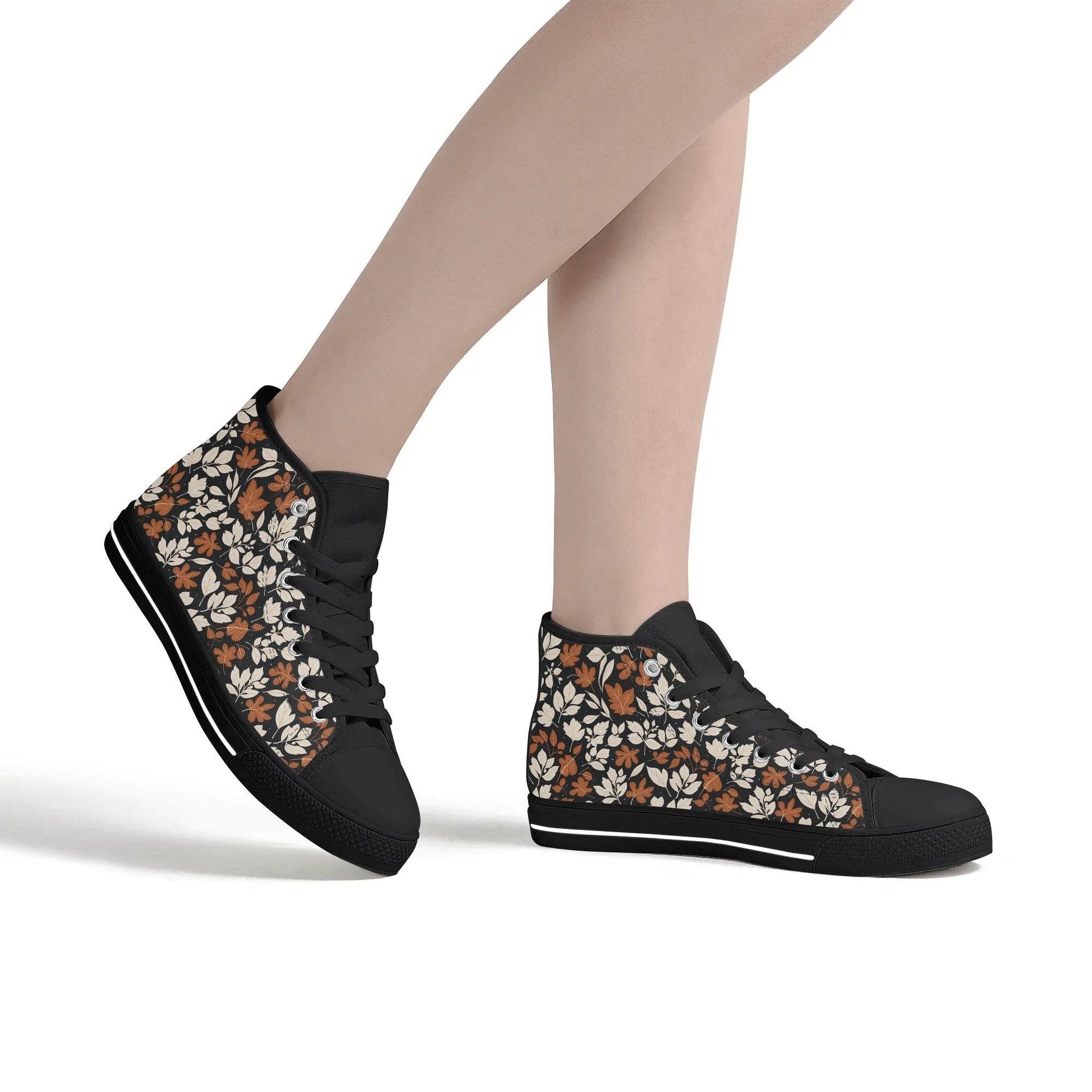 Women's Rubber High Top Dark Autumn Canvas Shoes - DeRose Seasonal