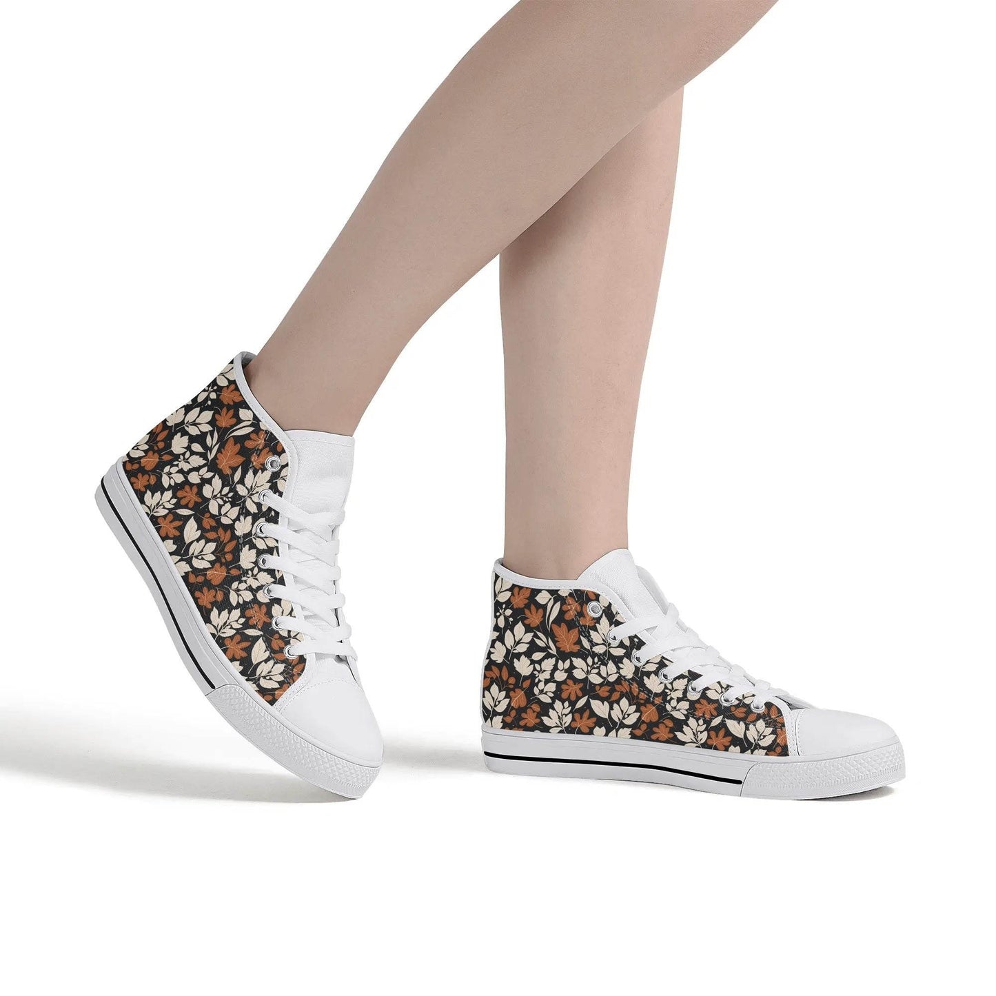 Women's Rubber High Top Dark Autumn Canvas Shoes - DeRose Seasonal