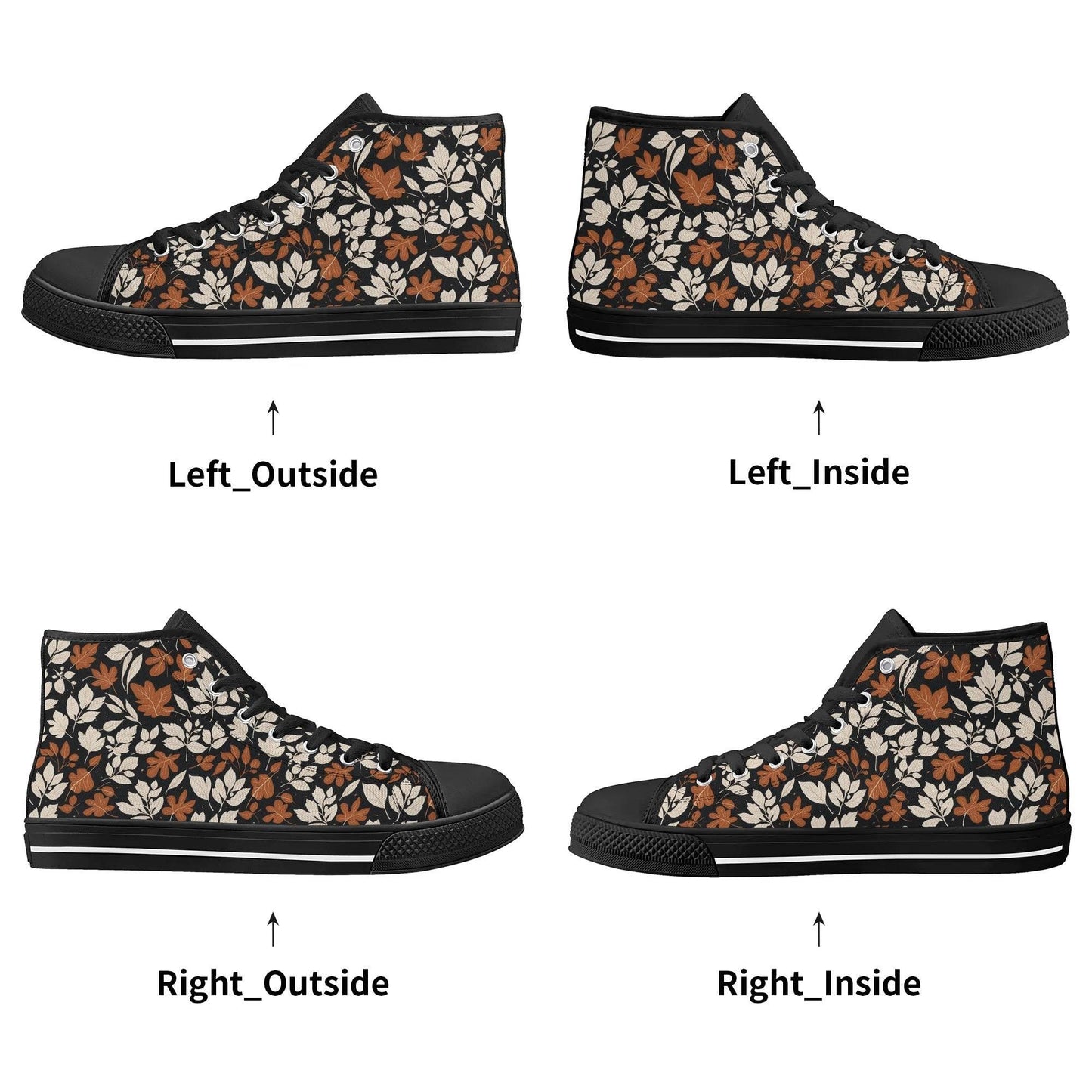 Women's Rubber High Top Dark Autumn Canvas Shoes - DeRose Seasonal