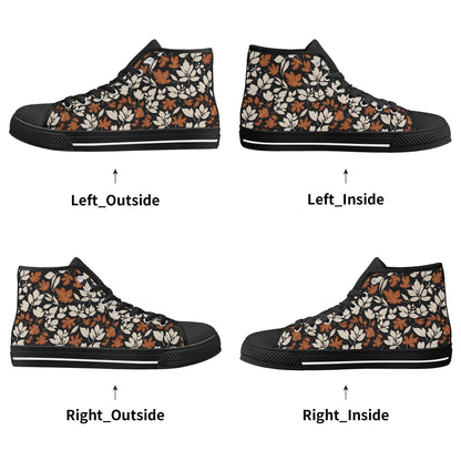 Women's Rubber High Top Dark Autumn Canvas Shoes - DeRose Seasonal