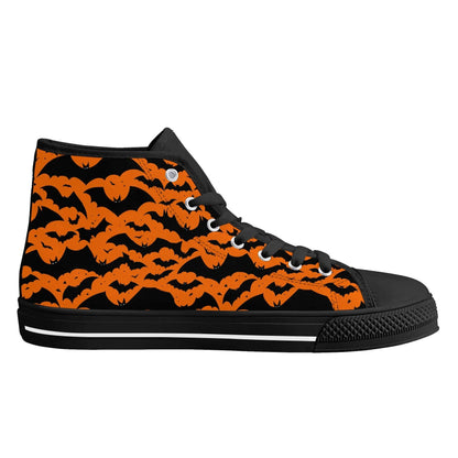Women's Rubber High Top Halloween Bats Canvas Shoes - DeRose Seasonal