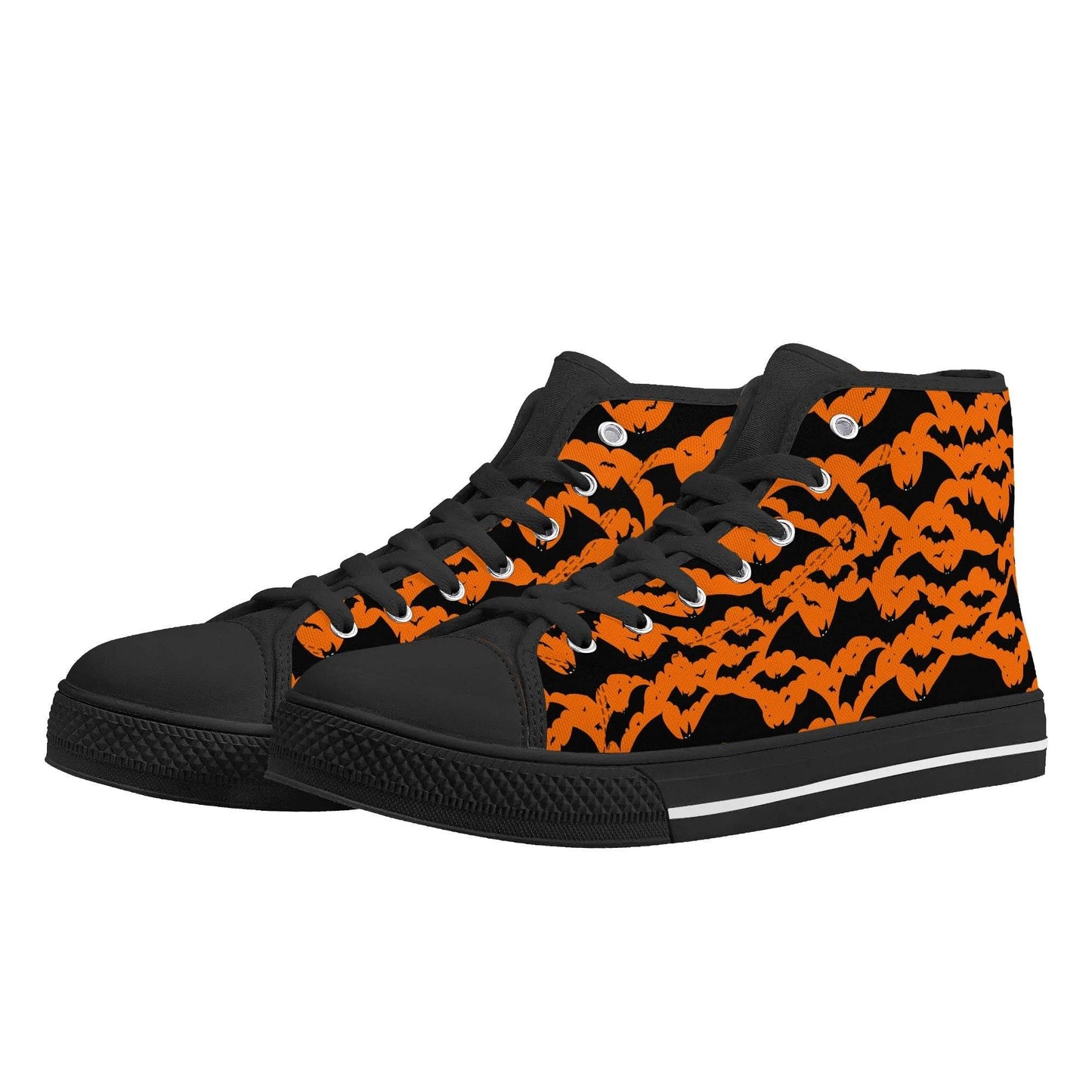 Women's Rubber High Top Halloween Bats Canvas Shoes - DeRose Seasonal