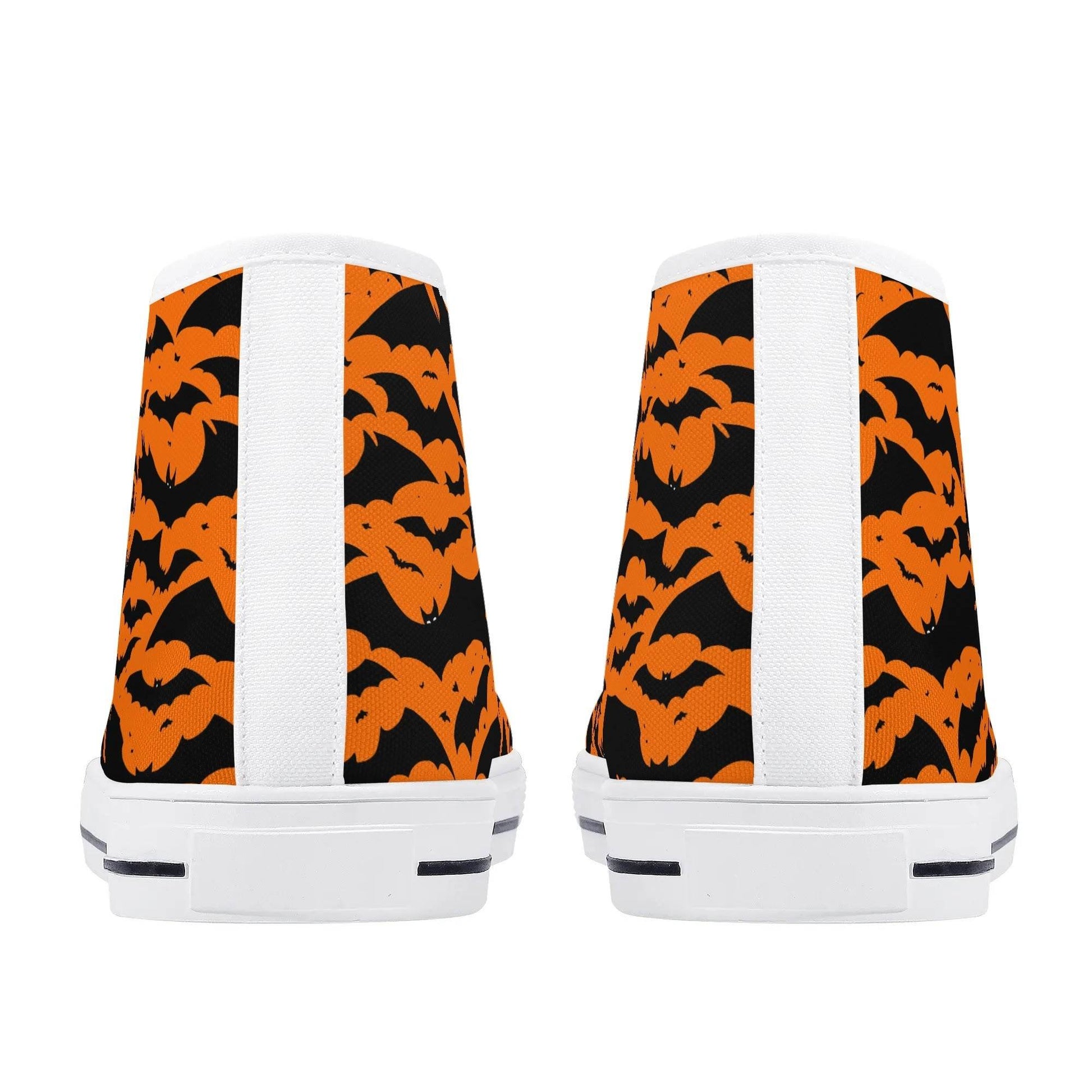 Women's Rubber High Top Halloween Bats Canvas Shoes - DeRose Seasonal