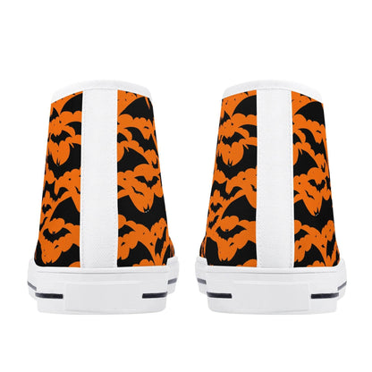 Women's Rubber High Top Halloween Bats Canvas Shoes - DeRose Seasonal