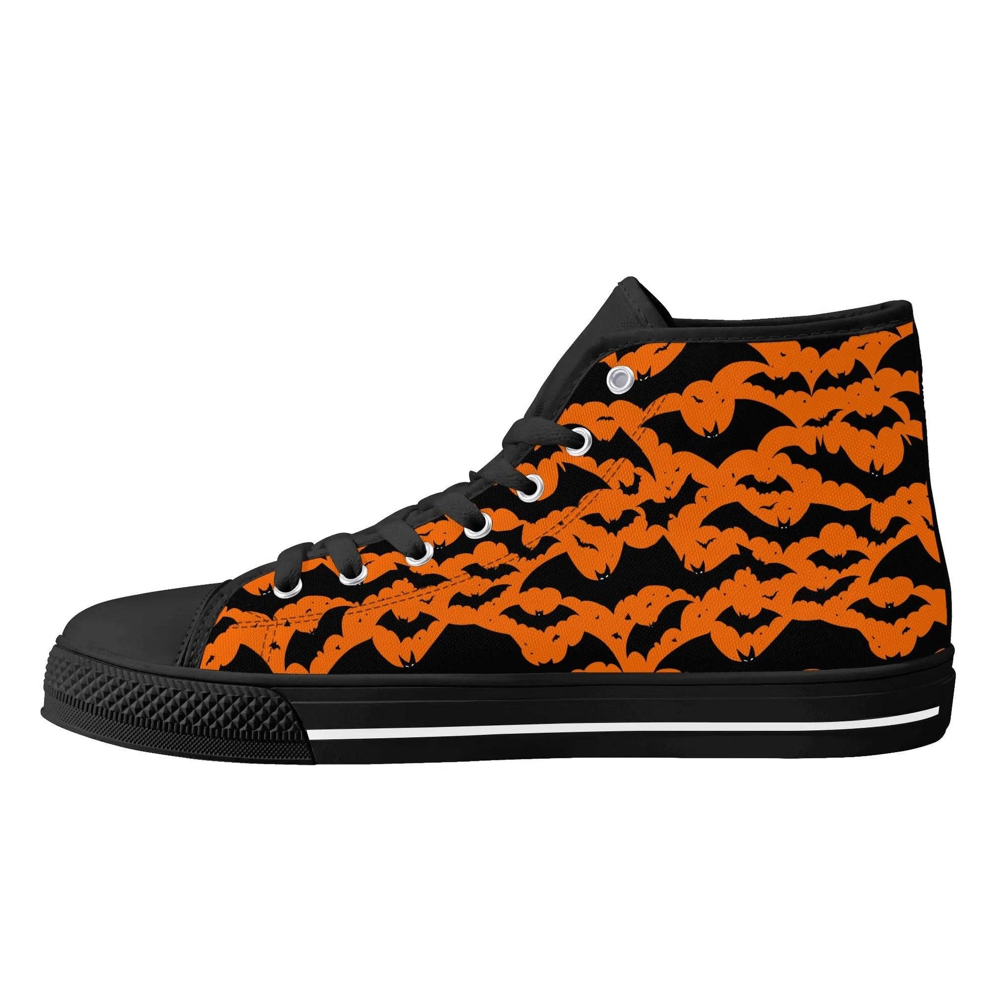 Women's Rubber High Top Halloween Bats Canvas Shoes - DeRose Seasonal