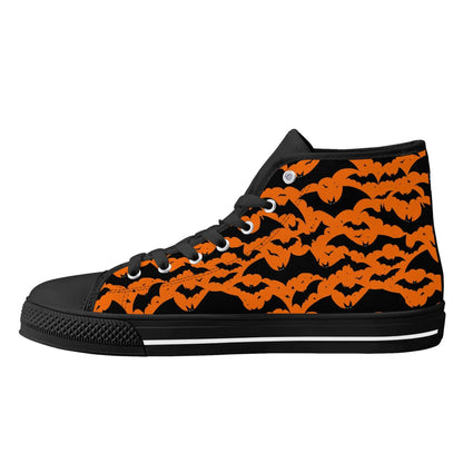 Women's Rubber High Top Halloween Bats Canvas Shoes - DeRose Seasonal