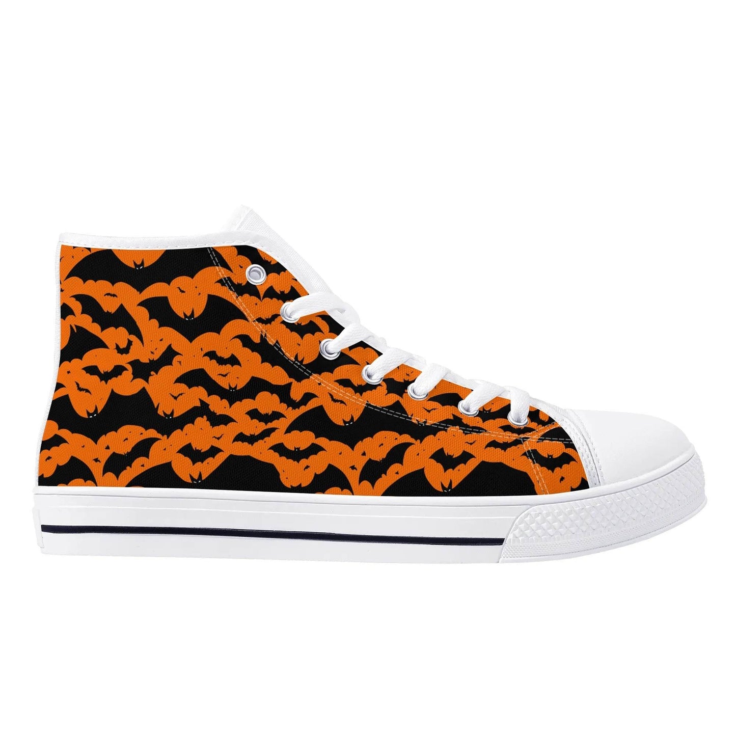 Women's Rubber High Top Halloween Bats Canvas Shoes - DeRose Seasonal