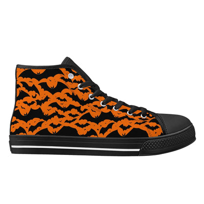 Women's Rubber High Top Halloween Bats Canvas Shoes - DeRose Seasonal